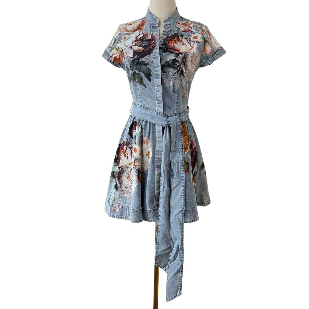 ALICE + OLIVIA Lucy Mini Denim Shirt Dress - Picture 4 of 10